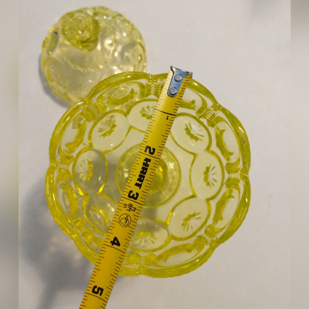 VTG LE SMITH URANIUM YELLOW CANDY DISH - Picture 4 of 9